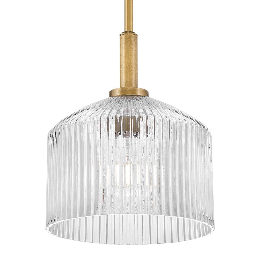 Lark Lisette 1 Light Small Pendant, Lacquered Brass/Clear