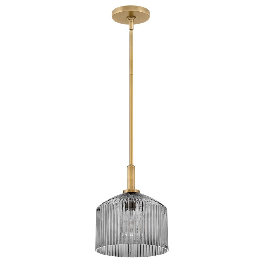 Lark Lisette 1 Light Small Pendant, Lacquered Brass/Smoke