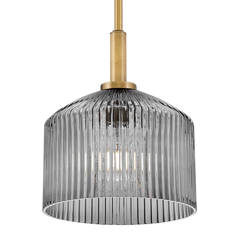 Lark Lisette 1 Light Small Pendant, Lacquered Brass/Smoke