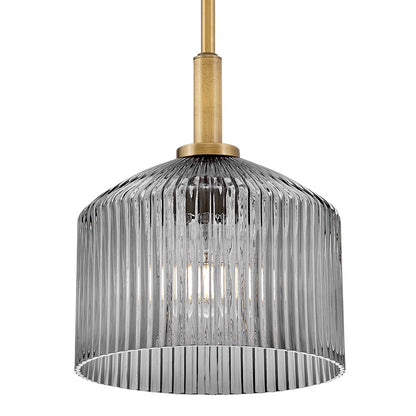 Lark Lisette 1 Light Small Pendant, Lacquered Brass/Smoke