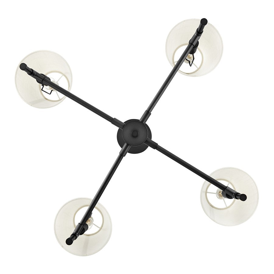 Lark Beale 4 Light 28" Single Tier Chandelier, Black