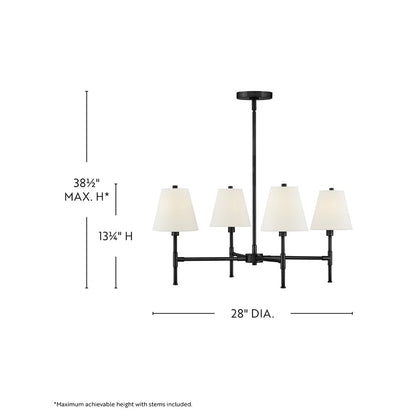 Lark Beale 4 Light 28" Single Tier Chandelier, Black
