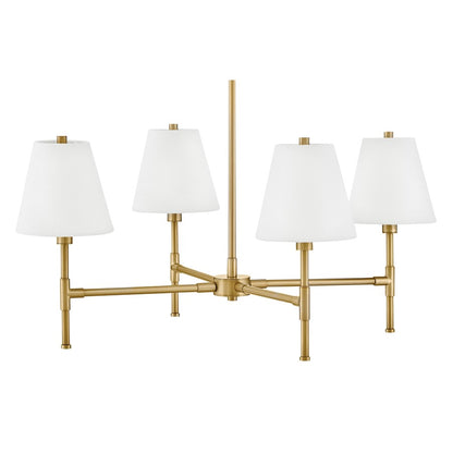 Lark Beale 4 Light 28" Single Tier Chandelier, Lacquered Brass