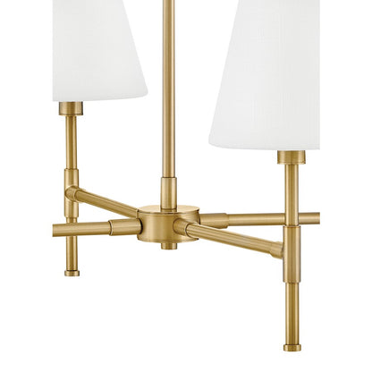 Lark Beale 4 Light 28" Single Tier Chandelier, Lacquered Brass