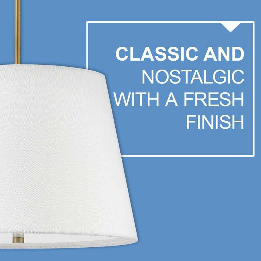 3 Light Large Pendant, Lacquered Brass