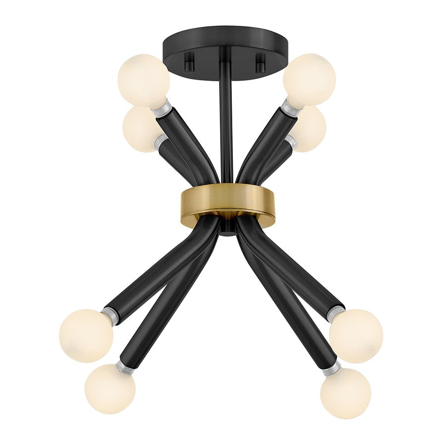 Lark Axton 8 Light 12" Convertible Pendant, Black - 83853BK