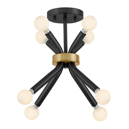 Lark Axton 8 Light 12" Convertible Pendant, Black - 83853BK