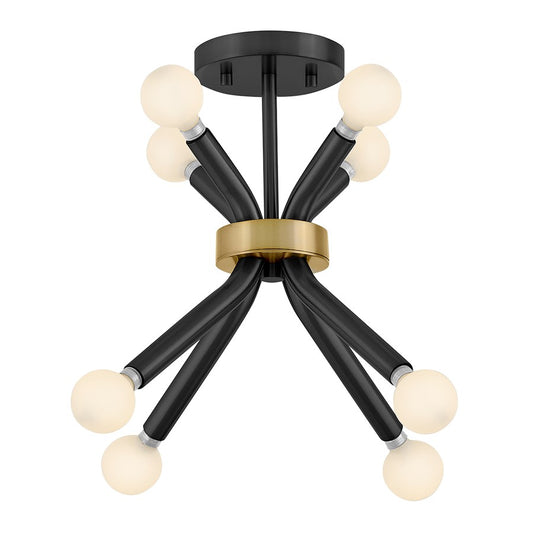 Lark Axton 8 Light 12" Convertible Pendant, Black - 83853BK