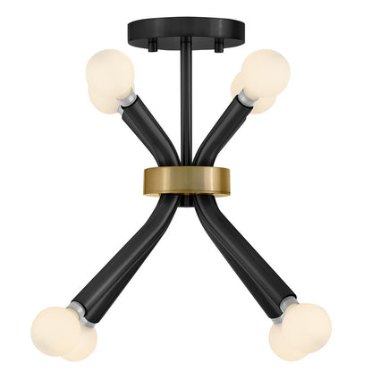 Lark Axton 8 Light 12" Convertible Pendant, Black