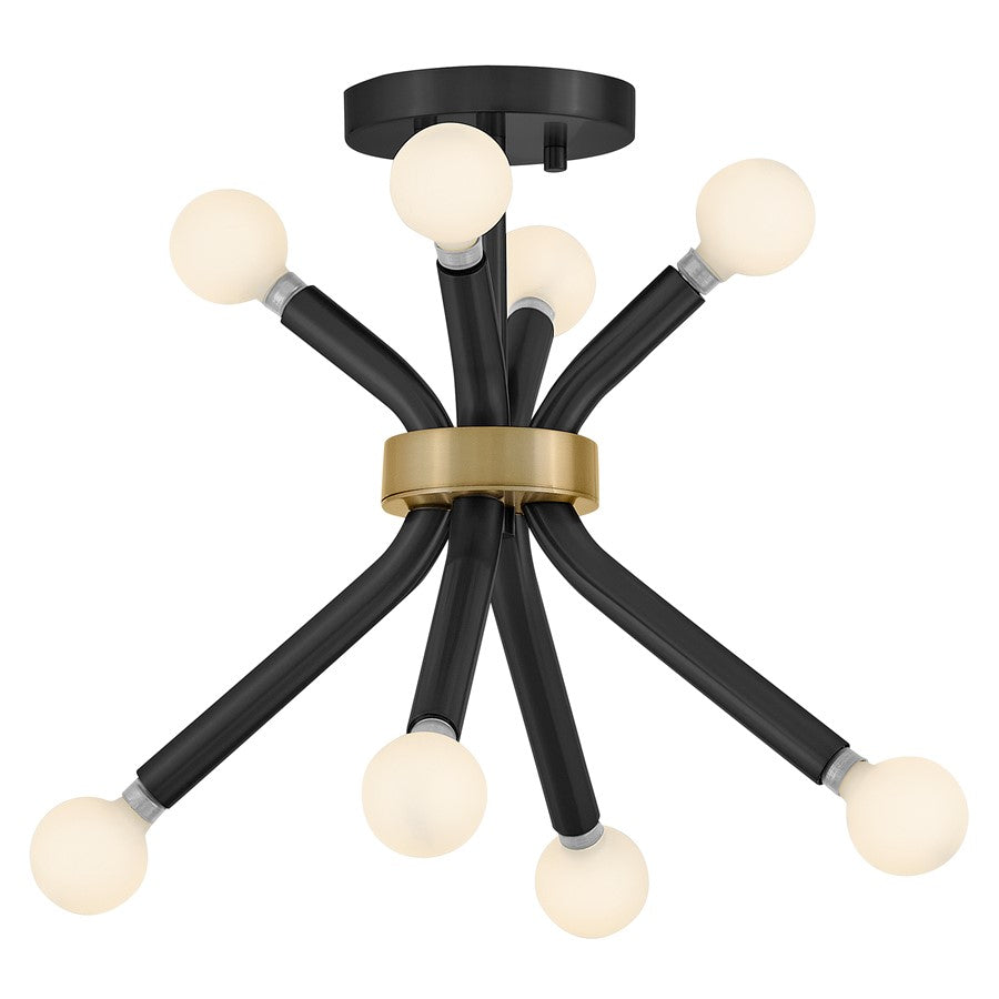 Lark Axton 8 Light 12" Convertible Pendant, Black