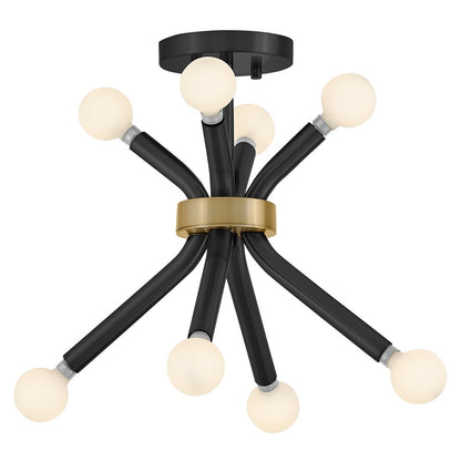 Lark Axton 8 Light 12" Convertible Pendant, Black