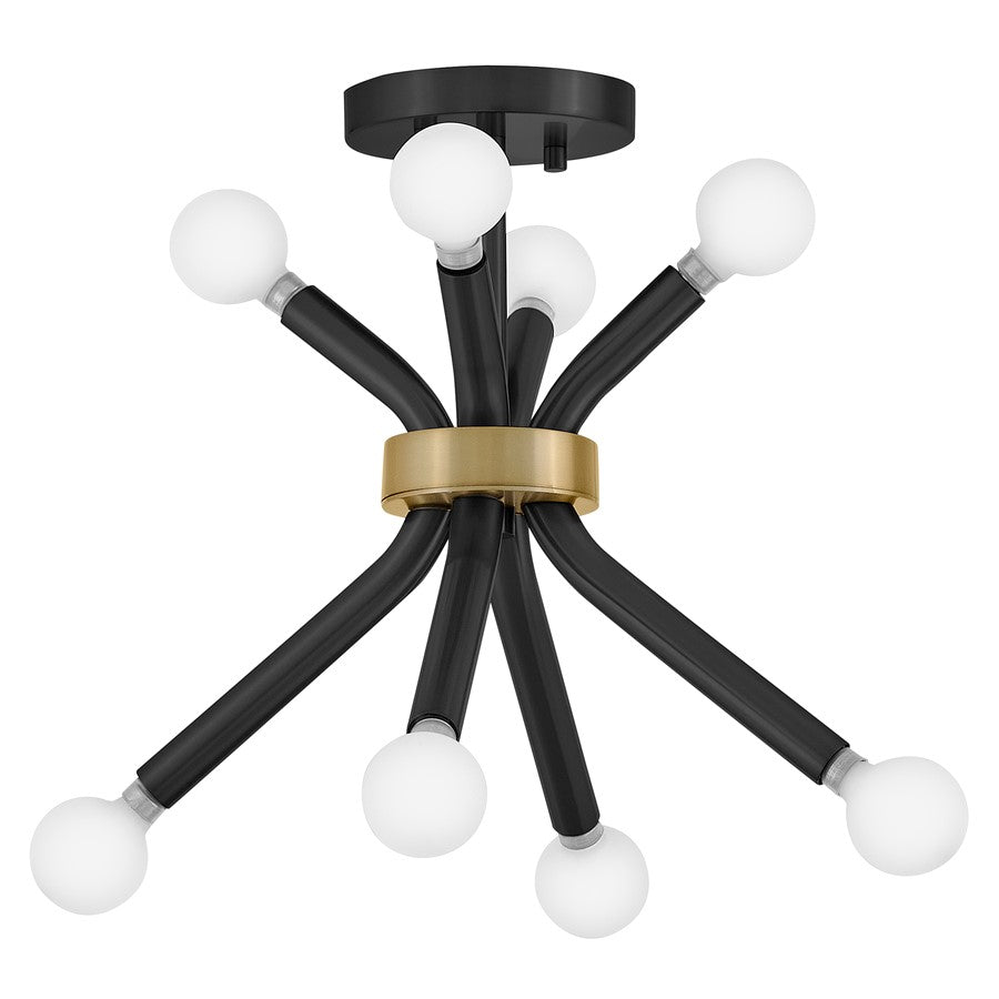 Lark Axton 8 Light 12" Convertible Pendant, Black