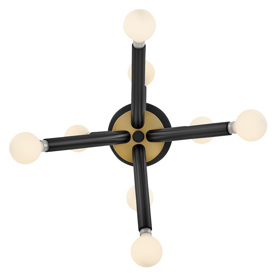 Lark Axton 8 Light 12" Convertible Pendant, Black