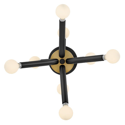 Lark Axton 8 Light 12" Convertible Pendant, Black