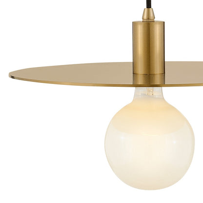 1 Light Medium Pendant, Lacquered Brass
