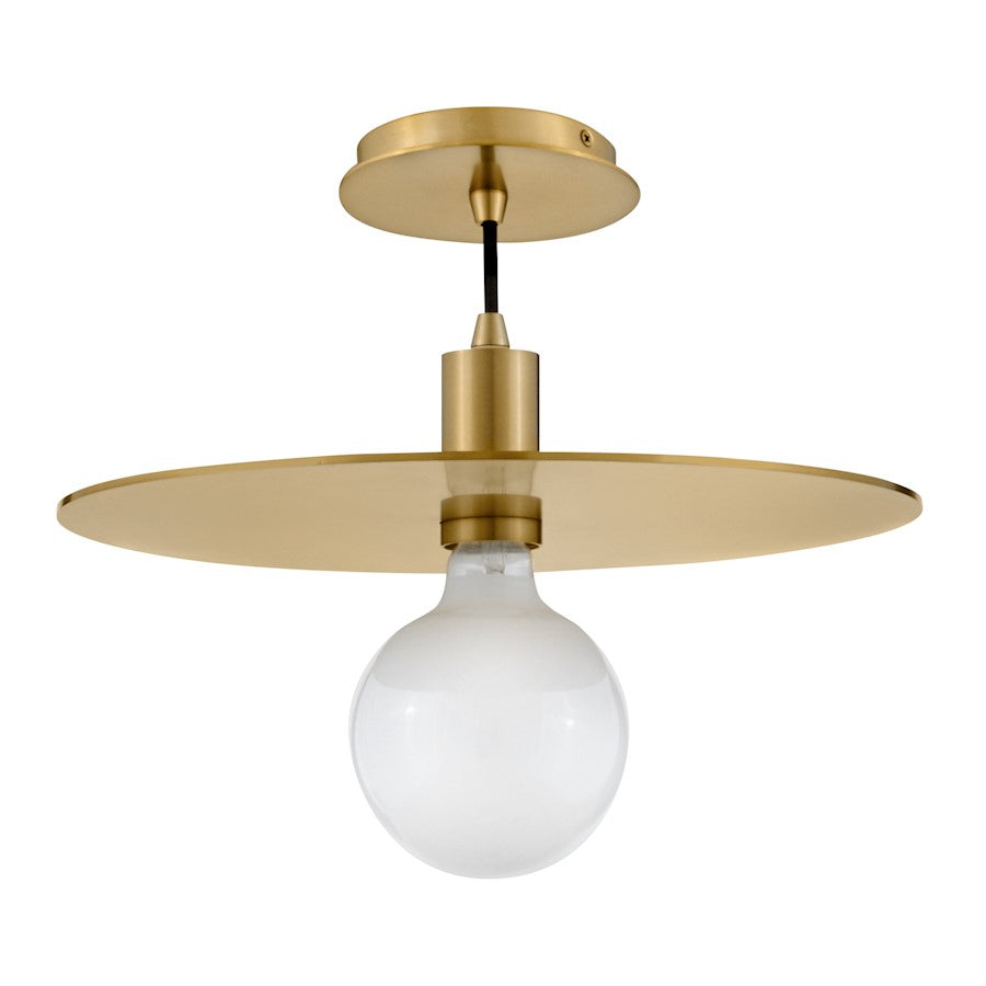 1 Light Medium Pendant, Lacquered Brass