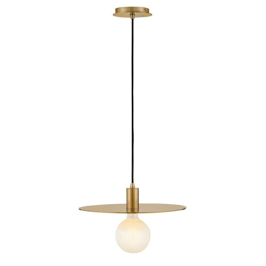 1 Light Medium Pendant, Lacquered Brass