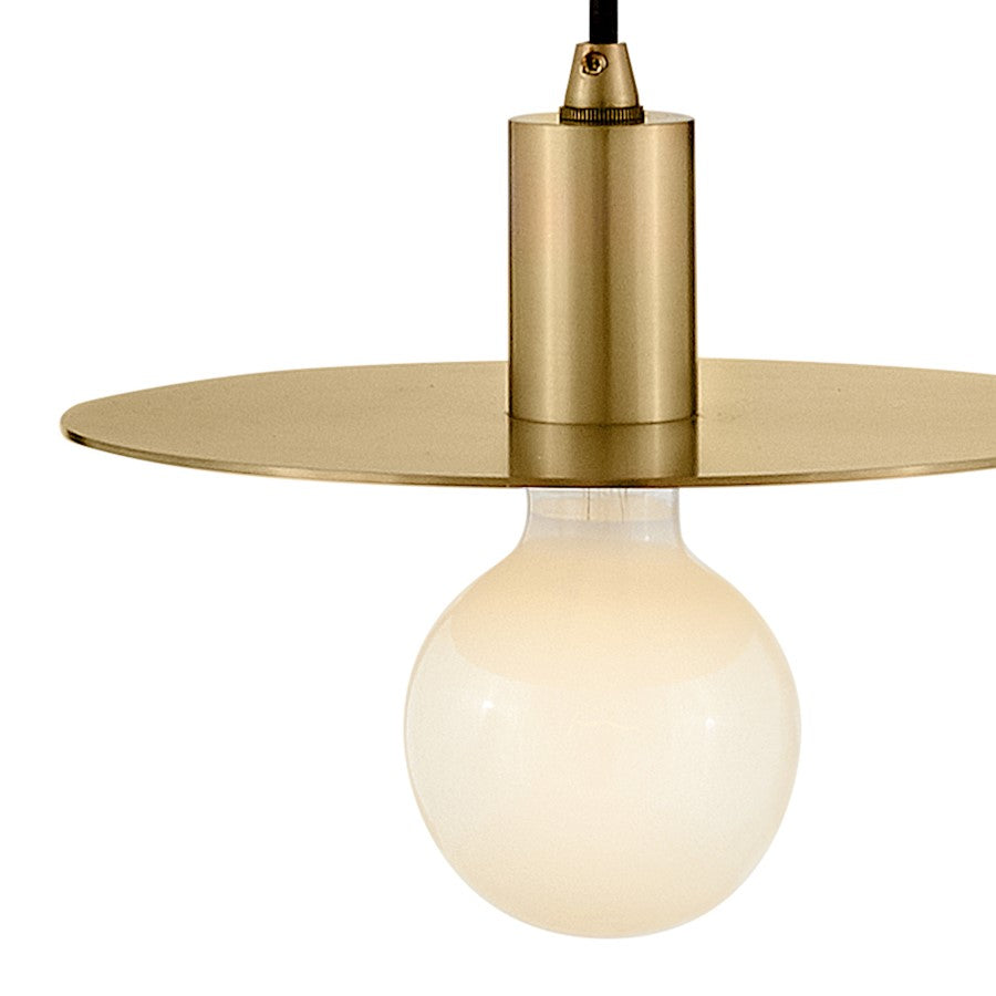 1 Light Small Pendant, Lacquered Brass