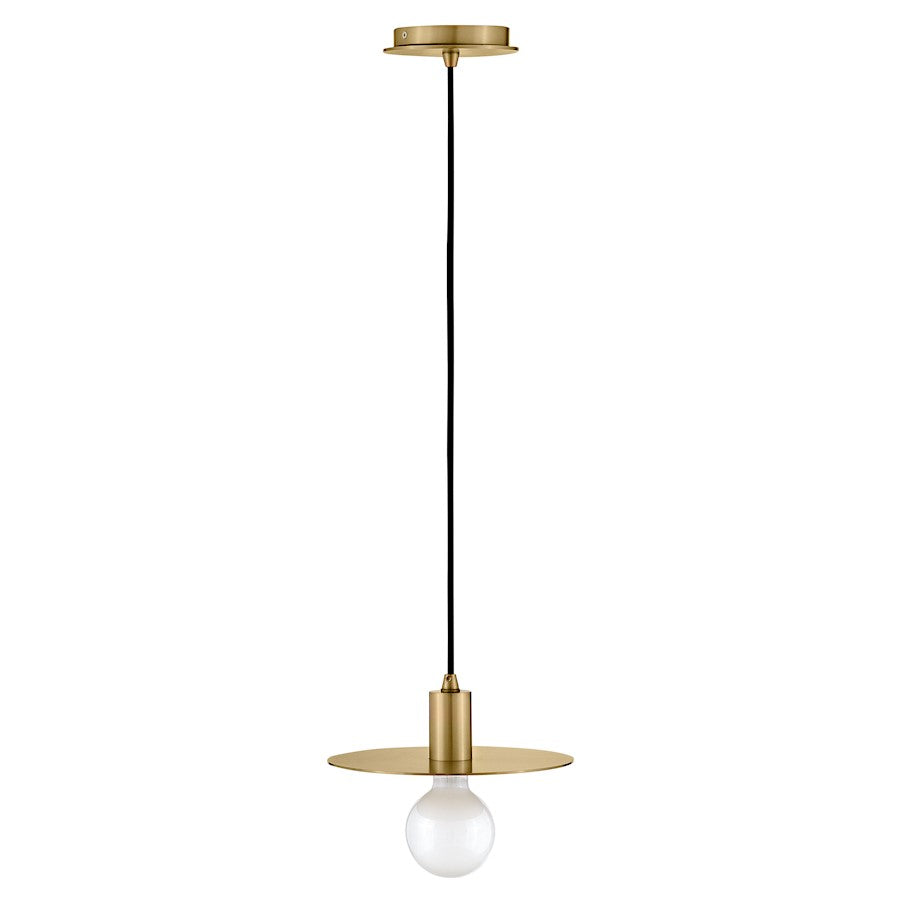 1 Light Small Pendant, Lacquered Brass