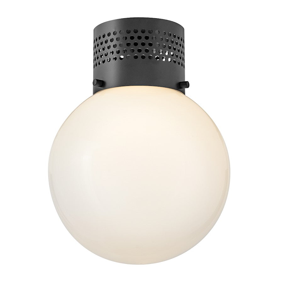 Lark Taj 1 Light 10" Flush Mount, Black/Cased Opal - 84221BK
