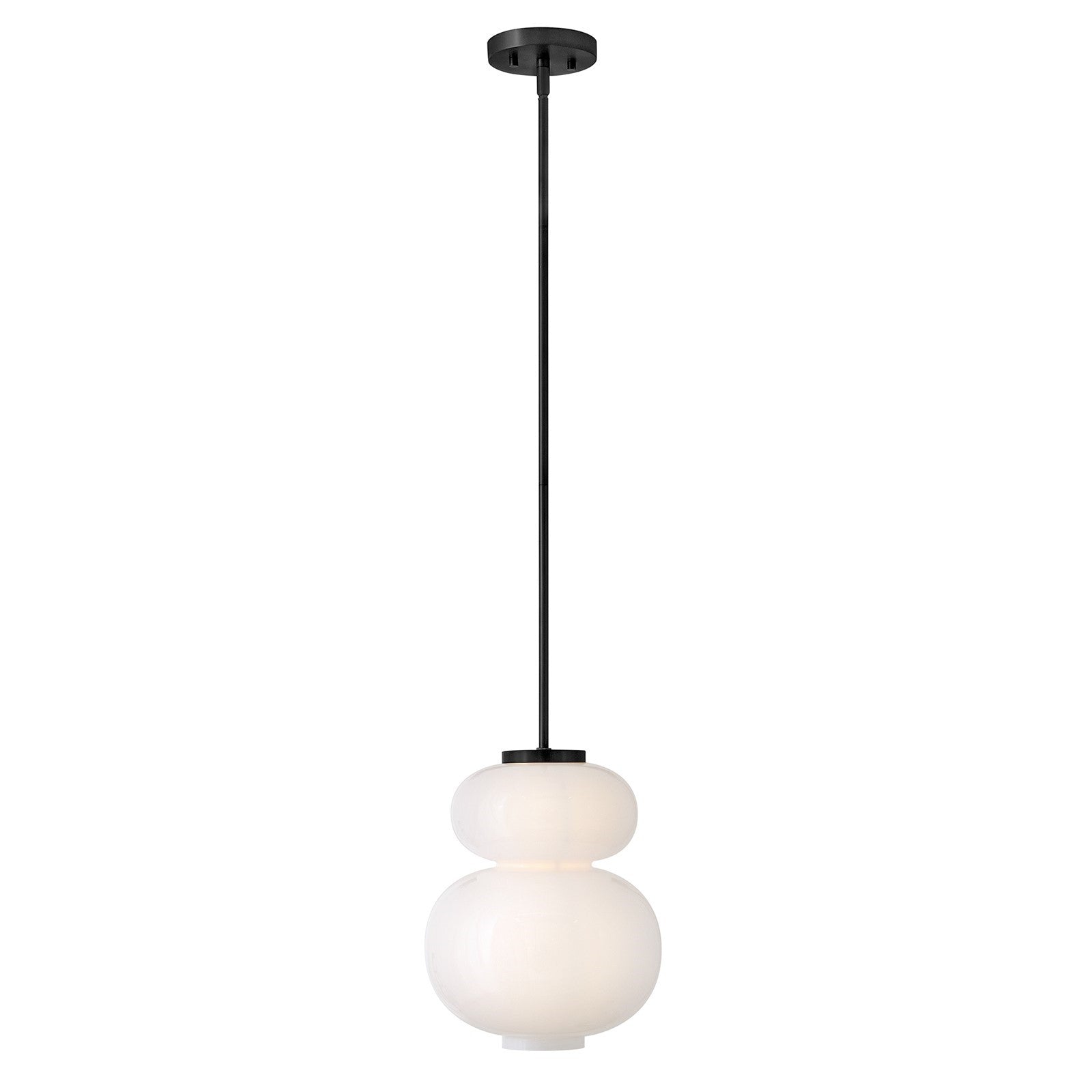 Hinkley Nadia 1-Light Pendant | Transitional Black Steel and Cased Opal Glass | Kitchen Island & Dining Room | 11 x 11 x 13.5 in | Model 84257BK
