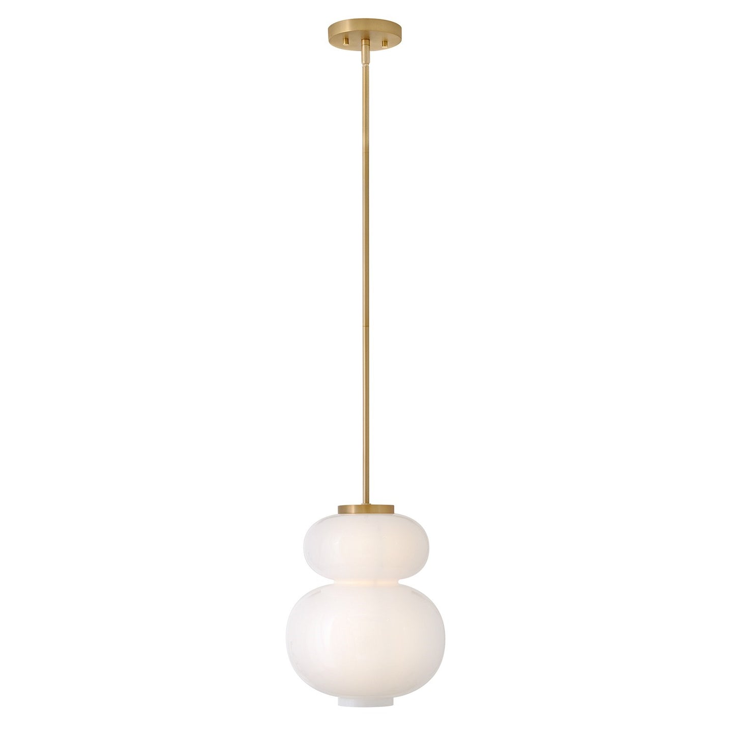 Hinkley Lark Nadia 11in 1-Light Pendant | Transitional Lacquered Brass Steel and Cased Opal Glass | Kitchen Island & Dining Room | 11 x | Model 84257LCB