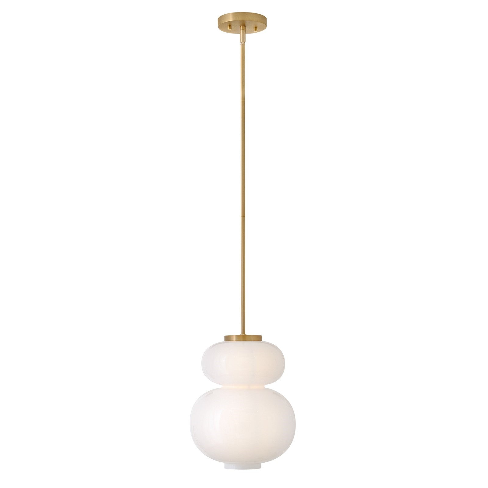 Hinkley Lark Nadia 11in 1-Light Pendant | Transitional Lacquered Brass Steel and Cased Opal Glass | Kitchen Island & Dining Room | 11 x | Model 84257LCB