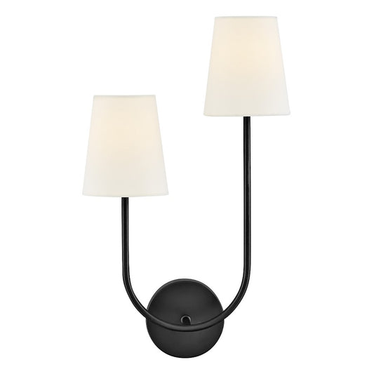 Lark Cora 2 Light 7" Sconce, Black - 84260BK