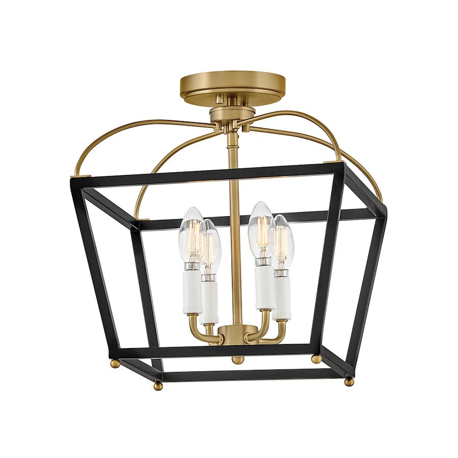 Lark Tate 4 Light 13" Semi-Flush Mount, Black - 84273BK-LCB