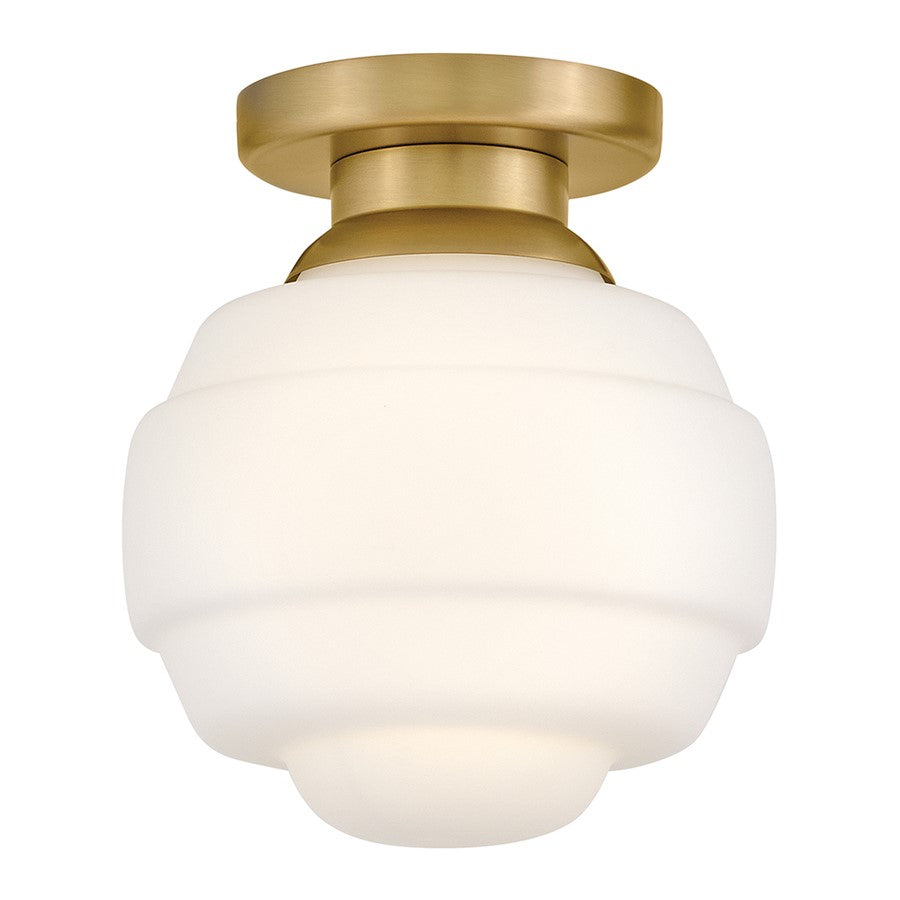 Lark Penny 1 Lt Extra Small Flush Mount, Lacquered Brass/Etched Opal - 84321LCB