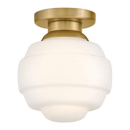 Lark Penny 1 Lt Extra Small Flush Mount, Lacquered Brass/Etched Opal - 84321LCB