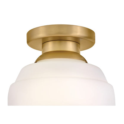 Lark Penny 1 Lt Extra Small Flush Mount, Lacquered Brass/Etched Opal