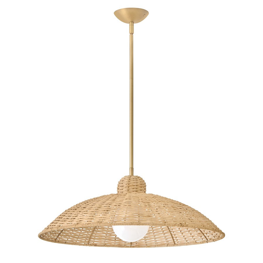 Lark Pismo 1 Light Large Pendant, Lacquered Brass