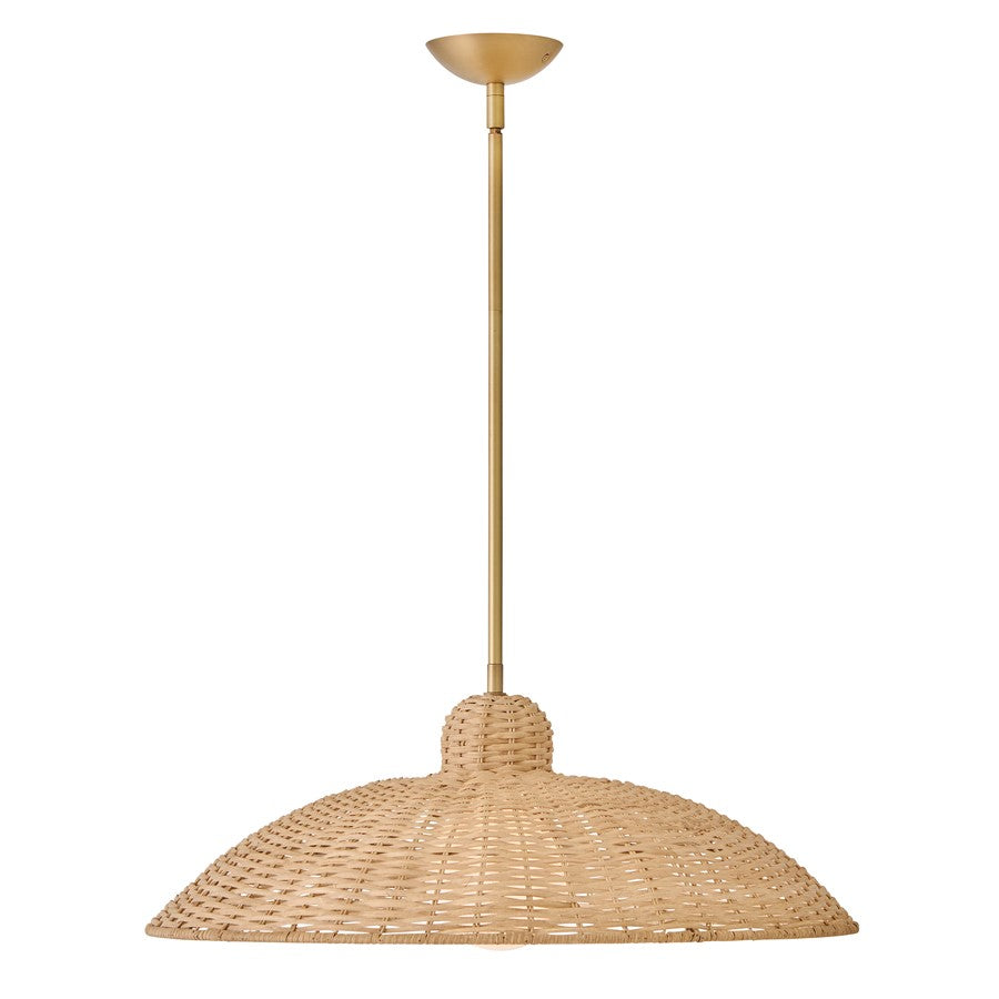 Lark Pismo 1 Light Large Pendant, Lacquered Brass
