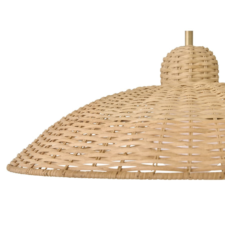 Lark Pismo 1 Light Large Pendant, Lacquered Brass