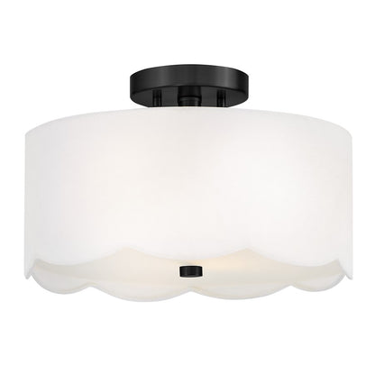Lark Bliss 2 Light 14" Semi-Flush Mount, Black/Inside Etched