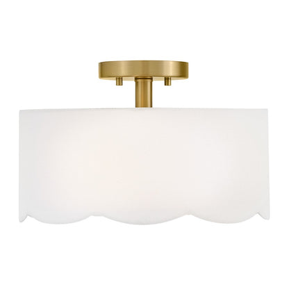Lark Bliss 2 L 14" Semi-Flush Mount, Lacquered Brass/Inside Etched