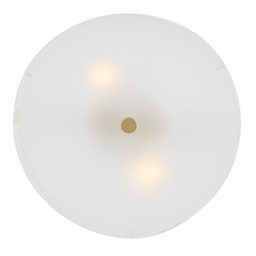 Lark Bliss 2 L 14" Semi-Flush Mount, Lacquered Brass/Inside Etched