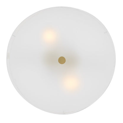 Lark Bliss 2 L 14" Semi-Flush Mount, Lacquered Brass/Inside Etched