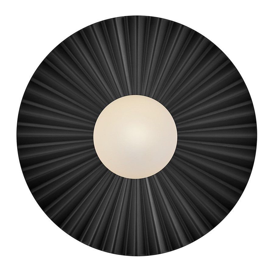 Lark Stevie 1 Light Medium Flush Mount, Black/Etched Opal - 84393BK