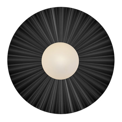 Lark Stevie 1 Light Medium Flush Mount, Black/Etched Opal