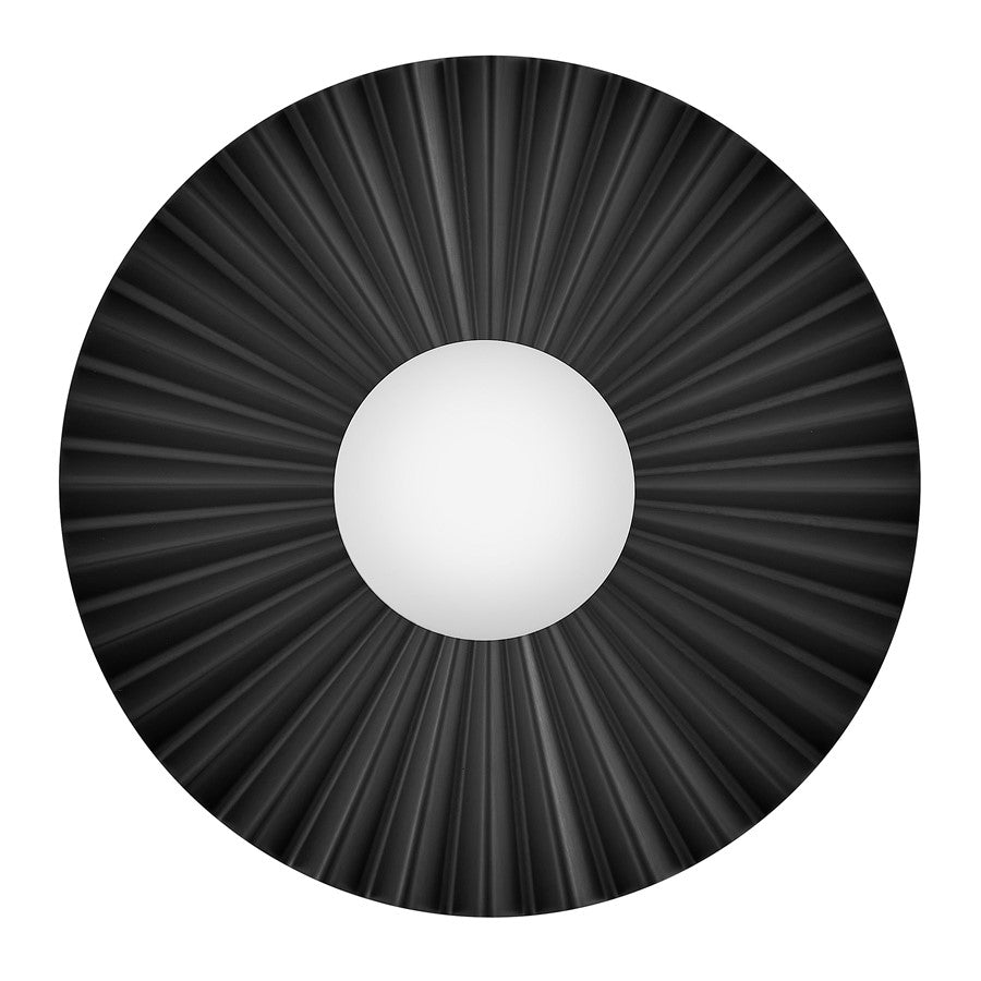 Lark Stevie 1 Light Medium Flush Mount, Black/Etched Opal