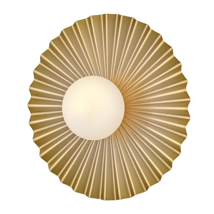 Lark Stevie 1 Light Medium Flush Mount, Lacquered Brass/Etched Opal