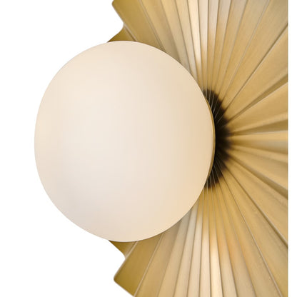 Lark Stevie 1 Light Medium Flush Mount, Lacquered Brass/Etched Opal
