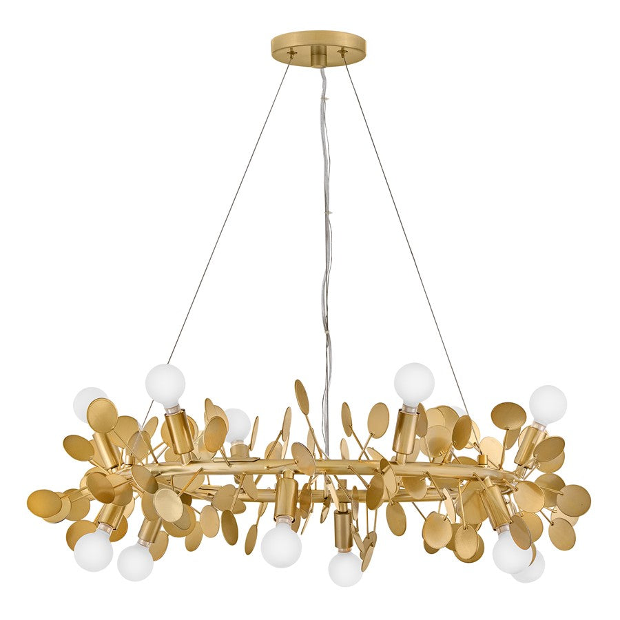 Lark Lolli 12 Light Medium Single Tier Chandelier, Distressed Brass