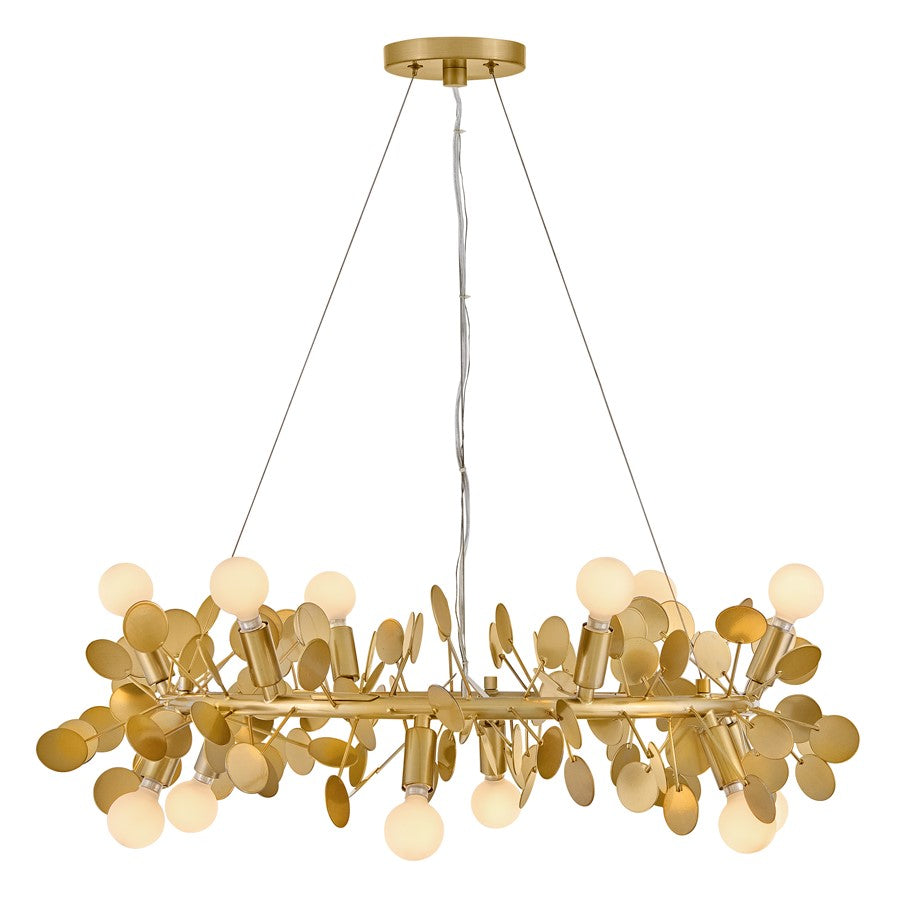 Lark Lolli 12 Light Medium Single Tier Chandelier, Distressed Brass