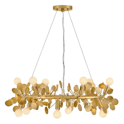 Lark Lolli 12 Light Medium Single Tier Chandelier, Distressed Brass
