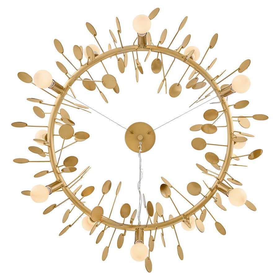 Lark Lolli 12 Light Medium Single Tier Chandelier, Distressed Brass