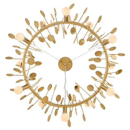 Lark Lolli 12 Light Medium Single Tier Chandelier, Distressed Brass