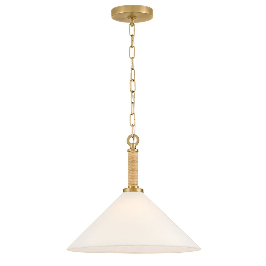 Lark Cove 1 Light 14" Pendant, Lacquered Brass